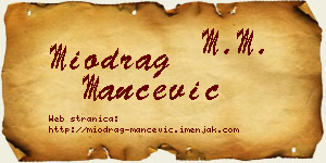 Miodrag Mančević vizit kartica